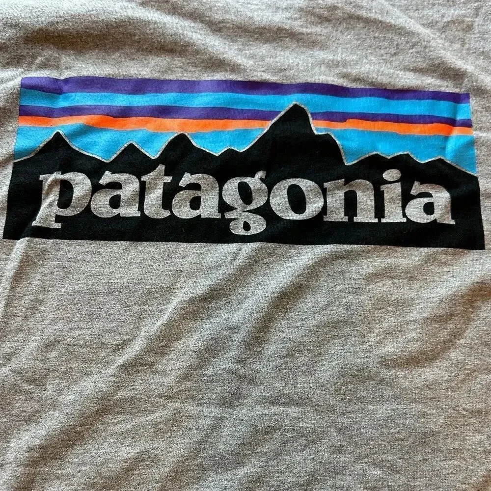 Patagonia Men’s Regular Fit Light Gray Responsibili Short Sleeve Tee Size Medium
